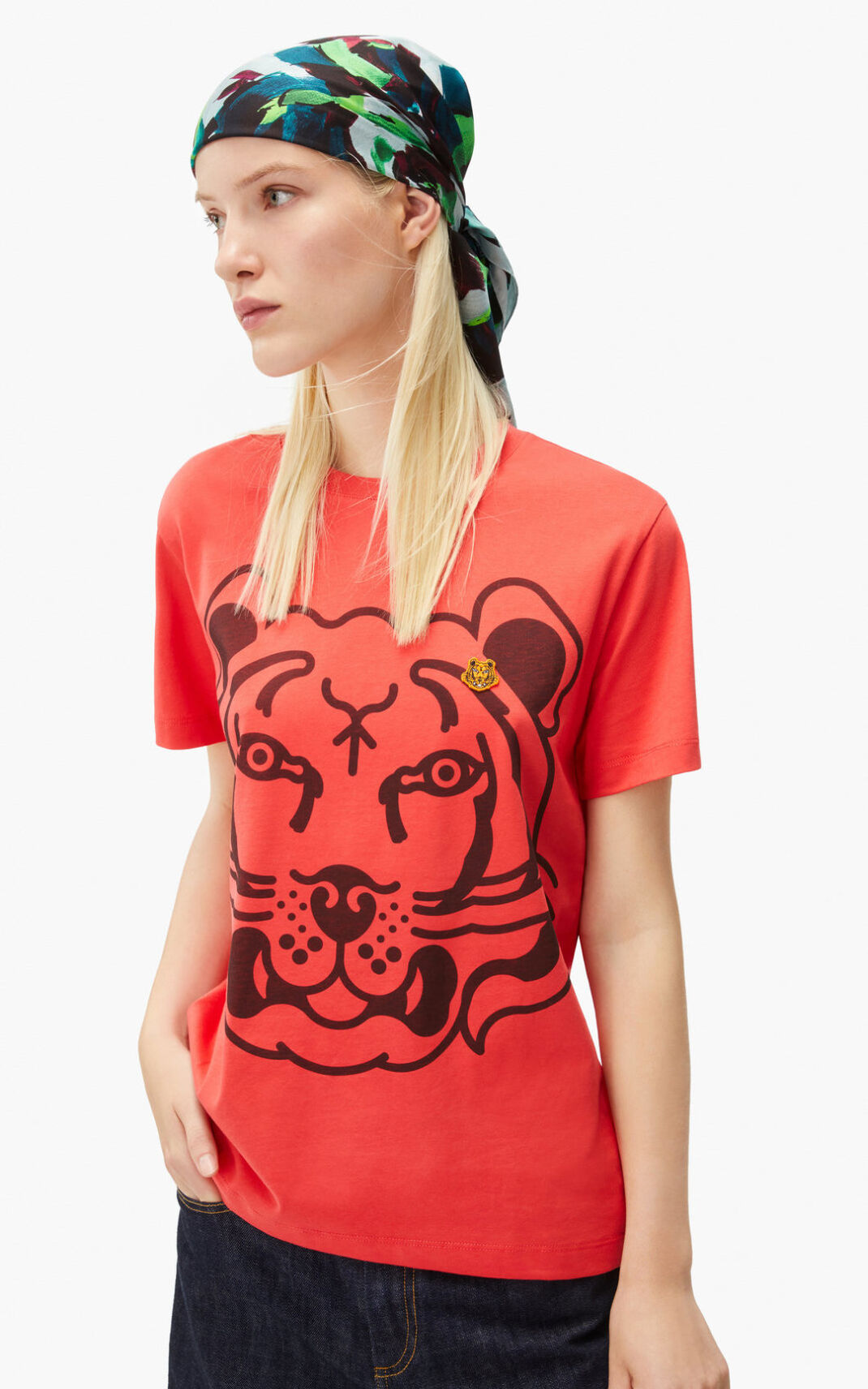 Kenzo K Tiger loose fitting Majice Ženske - Crvene - Hrvatska CUWNPS315